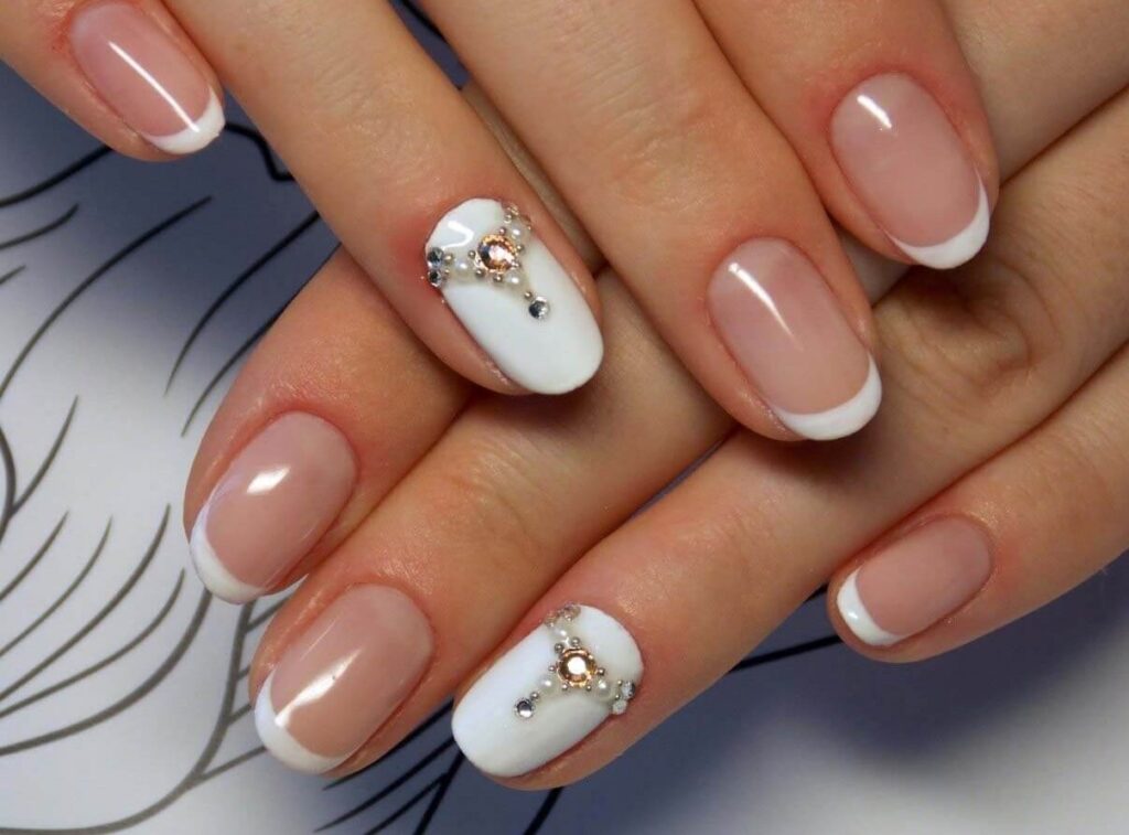 French Flair with Bling Manicure