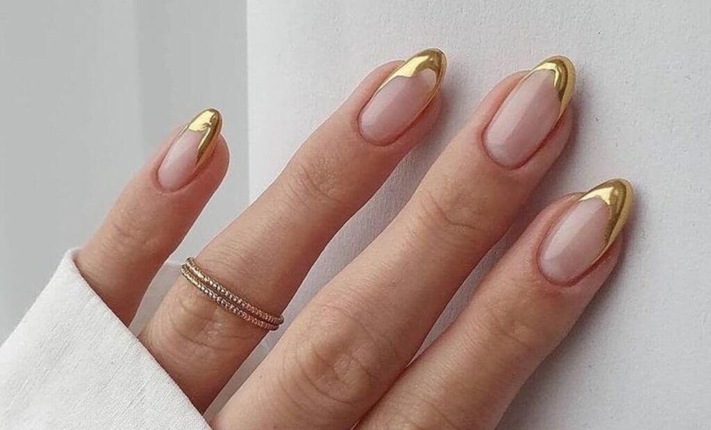 Golden Dip French Manicure