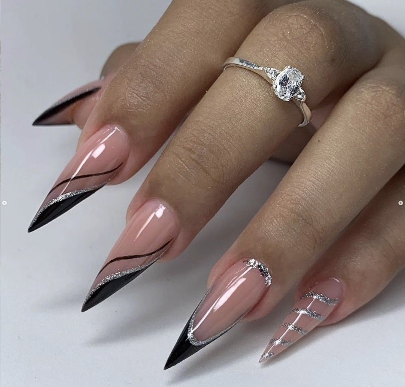 Pink and Punk French Manicure