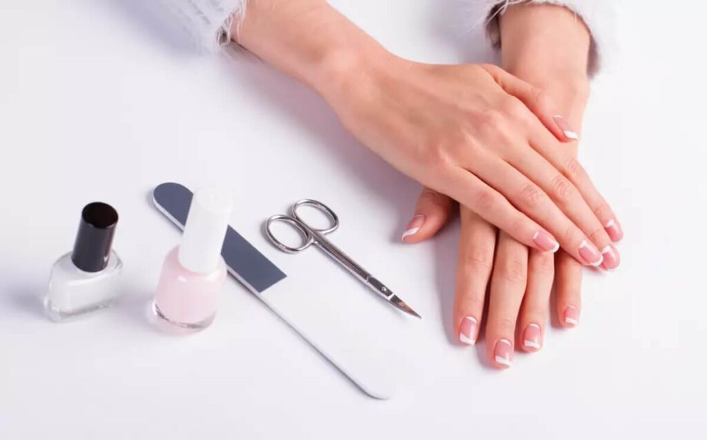 french manicure polish and tools