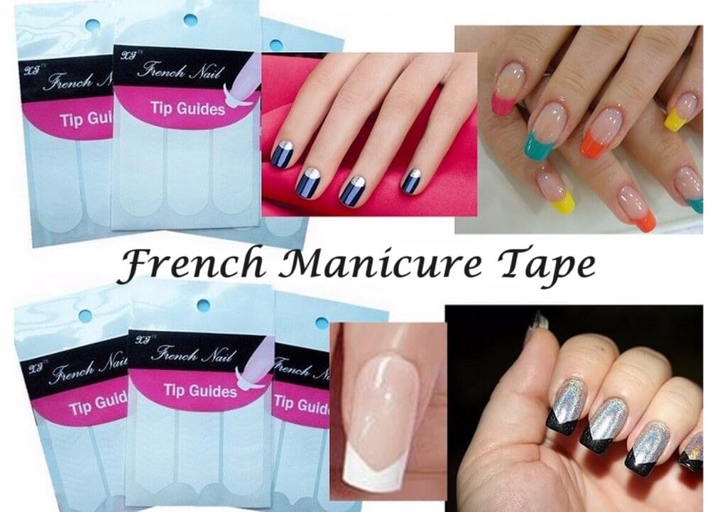 french manicure with tape